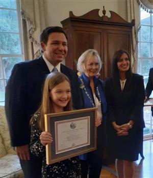 Stella Jurkovic with Gov. Ron DeSantis